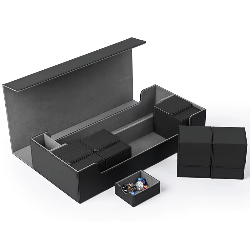 Card Storage Box TCG Deck Case with 5 Decks Card Box,Holds up to 1200+ Single Sleeved Cards for MTG and TCG Trading Cards