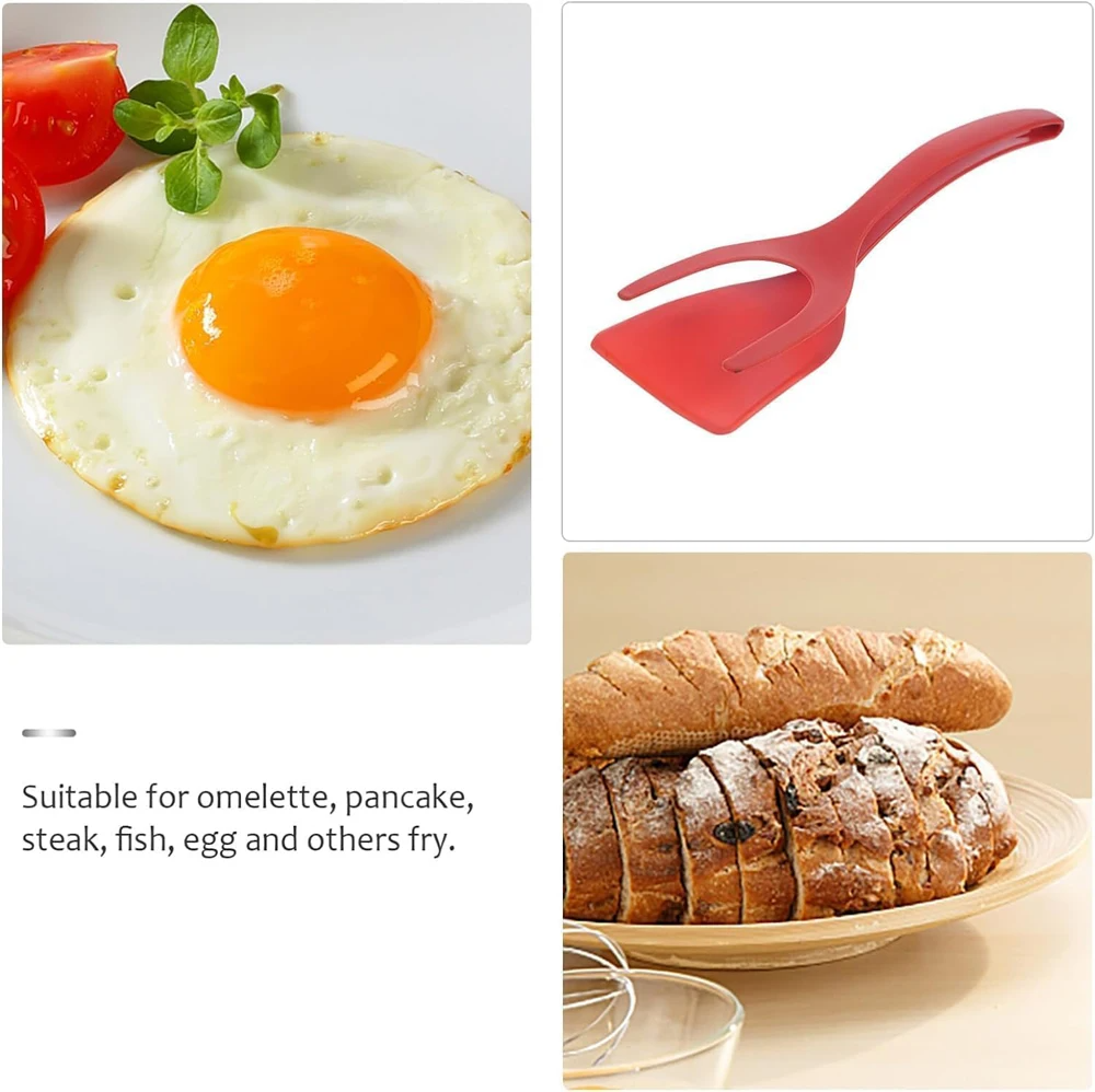 Multi-Purpose Spatula-Tongs – Heat-Resistant Non-Stick Nylon Utensil for Flipping, Serving & Handling Eggs, Pancakes, Fish