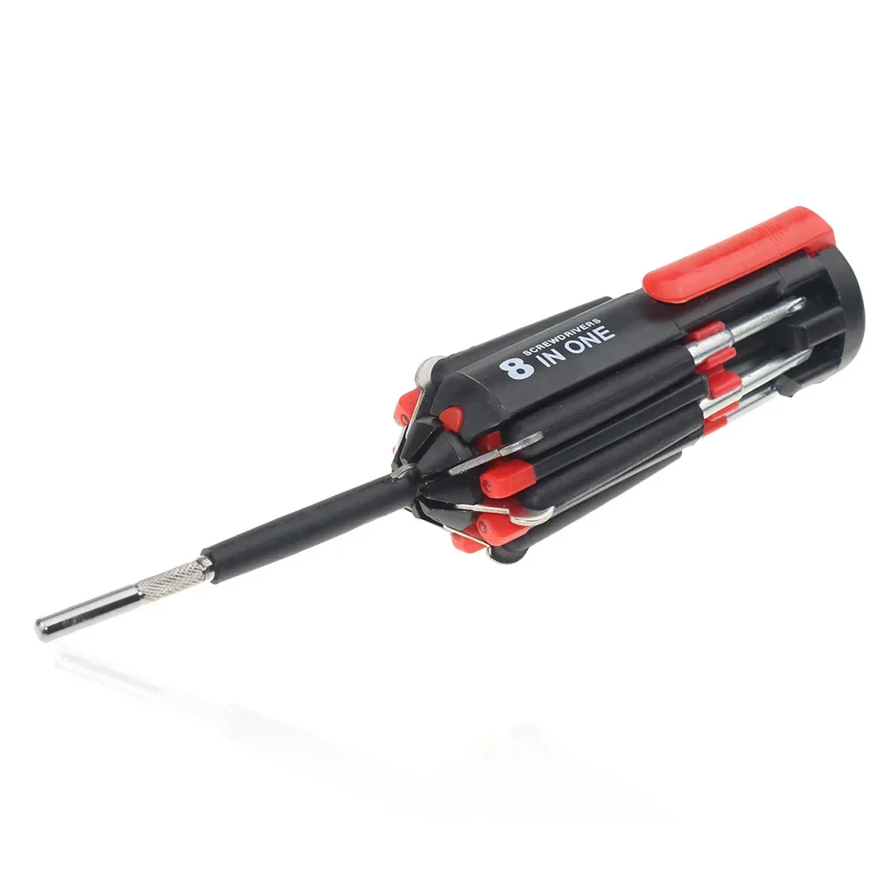 8-in-1 Precision Multitool Screwdriver with LED Light | Slotted/Phillips Folding Bits for Household & Garage Repairs