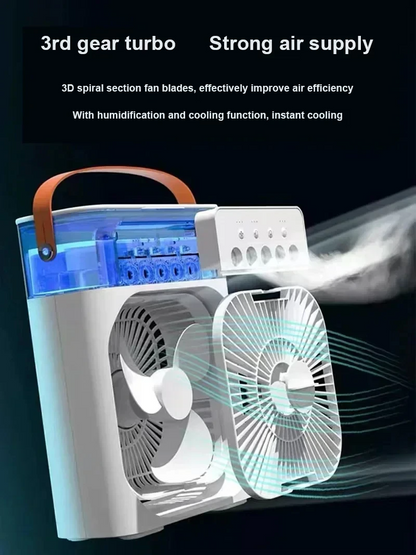 Cooling Companion for Home & Office – Whisper-Quiet Portable AC, Dreamy LED Night Light & Ultra-Portable Humidifier to Beat the Heat in Style