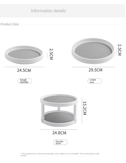 360° Rotating Kitchen Storage Tray – Space Saving Spice & Organizer