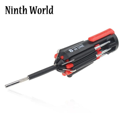 8-in-1 Precision Multitool Screwdriver with LED Light | Slotted/Phillips Folding Bits for Household & Garage Repairs