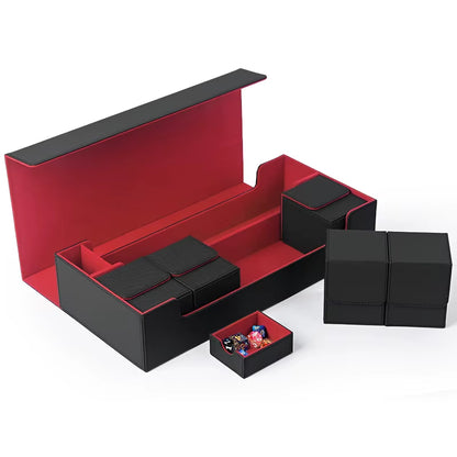 Card Storage Box TCG Deck Case with 5 Decks Card Box,Holds up to 1200+ Single Sleeved Cards for MTG and TCG Trading Cards