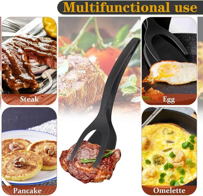 Multi-Purpose Spatula-Tongs – Heat-Resistant Non-Stick Nylon Utensil for Flipping, Serving & Handling Eggs, Pancakes, Fish