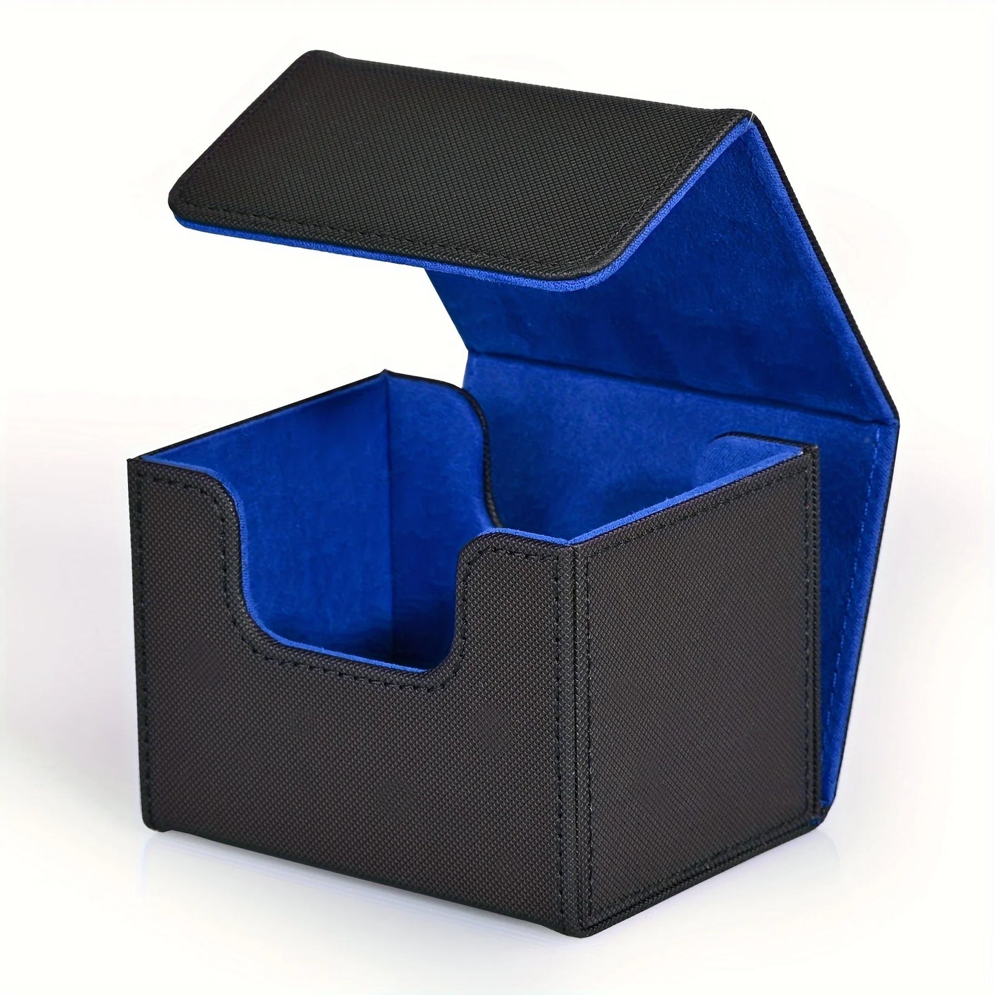 Card Deck Box , Card Storage Box Fits 100 Single Sleeved Cards, PU Leather Strong Magnet Card Deck Case for TCG Cards