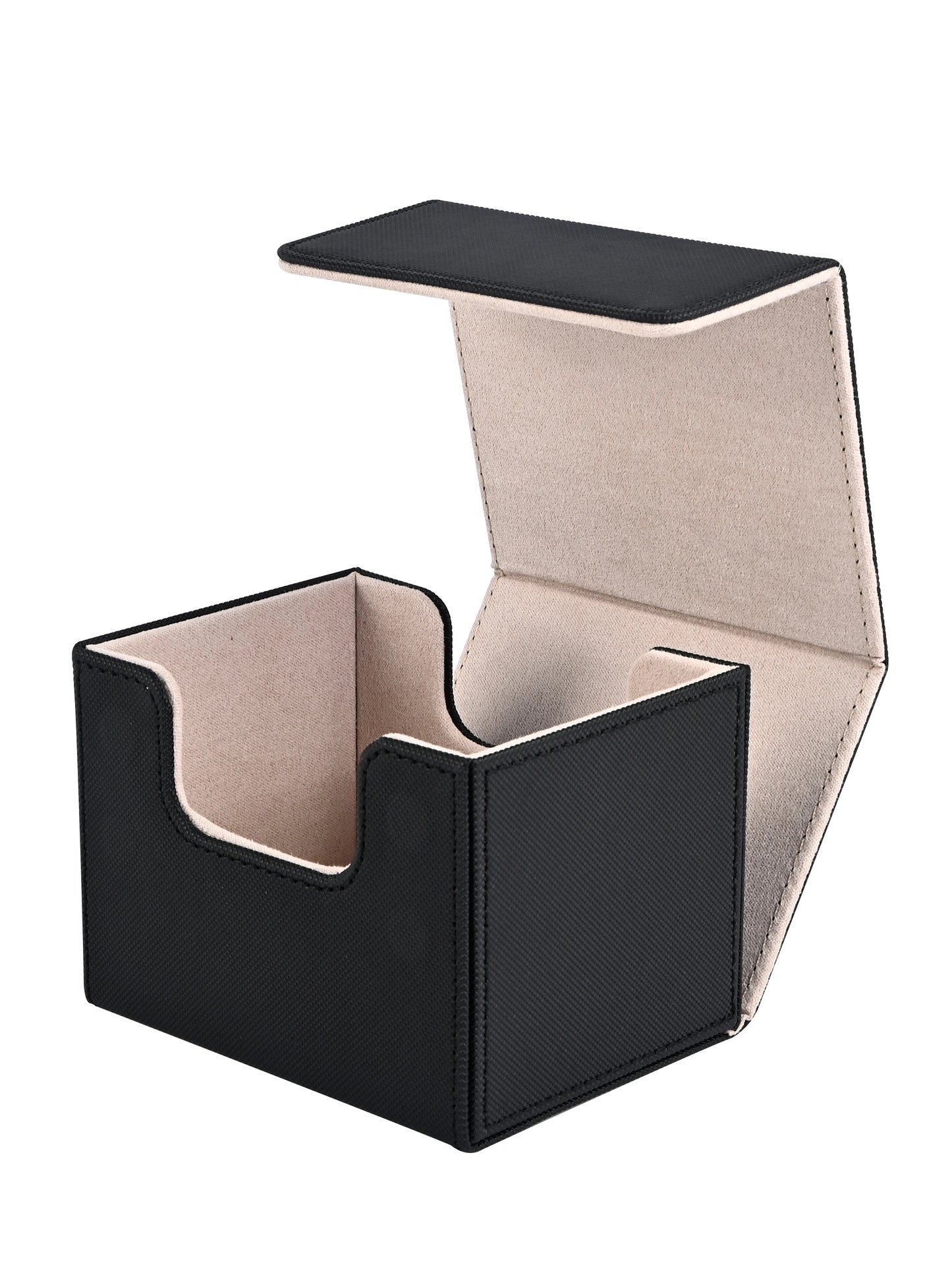 Card Deck Box , Card Storage Box Fits 100 Single Sleeved Cards, PU Leather Strong Magnet Card Deck Case for TCG Cards