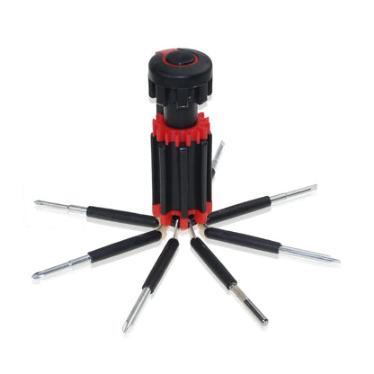 8-in-1 Precision Multitool Screwdriver with LED Light | Slotted/Phillips Folding Bits for Household & Garage Repairs